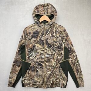 Under Armour Camo Realtree Max-5 Zip Up Hoodie Mens Medium Hunting Sweatshirt